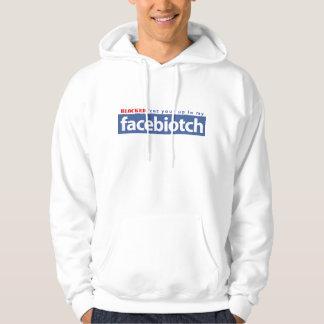 BLOCKED facebiotch wht hoodie men/wmn