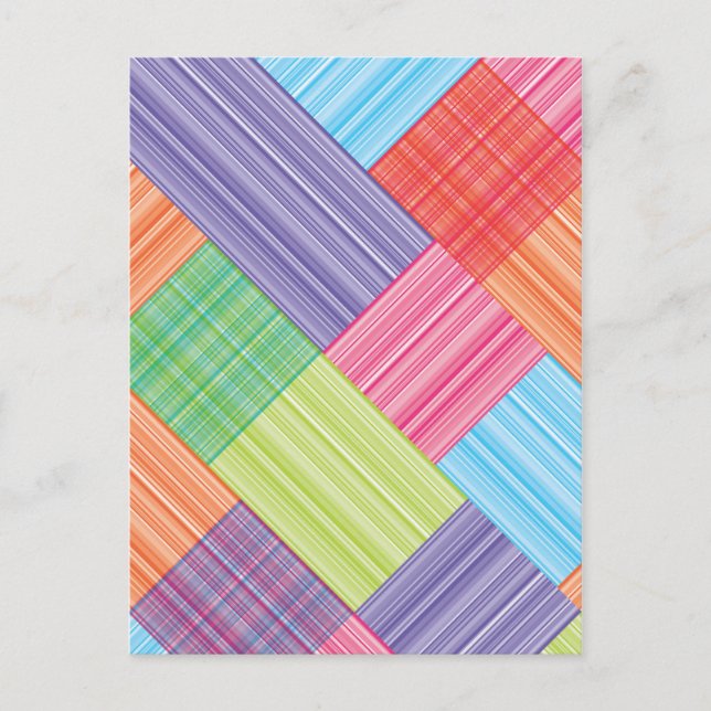 Blocked stripes abstract postcard (Front)