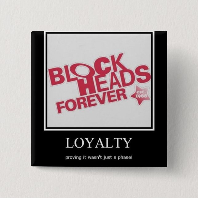 blockheadsforever 15 cm square badge (Front)