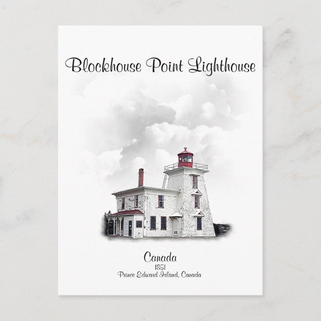 Blockhouse Point Light - Prince Edward Is., Can Postcard (Front)