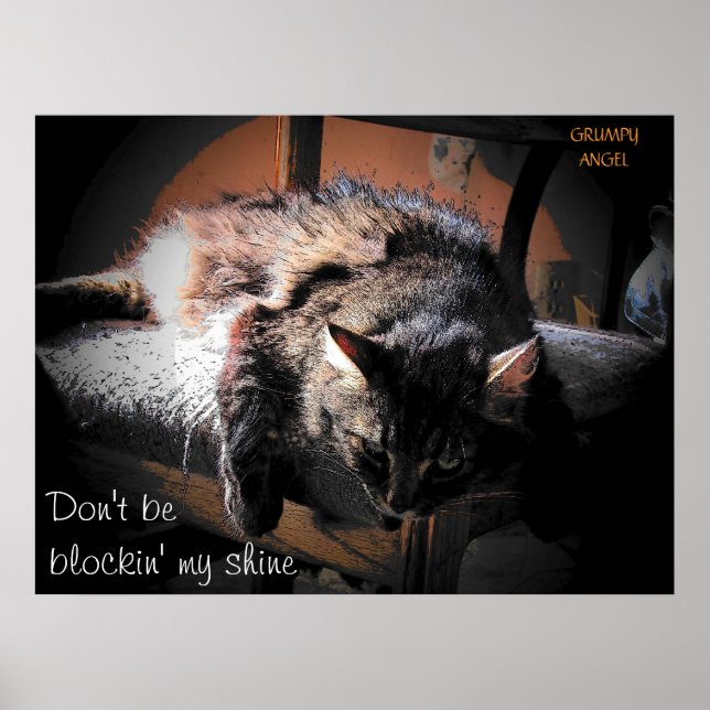 Blockin' my shine - Grumpy Angel Poster (Front)