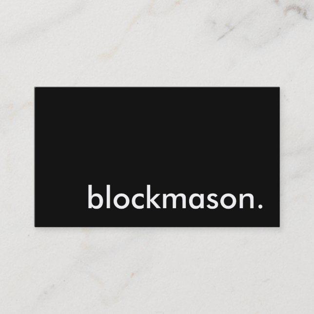 blockmason. business card (Front)