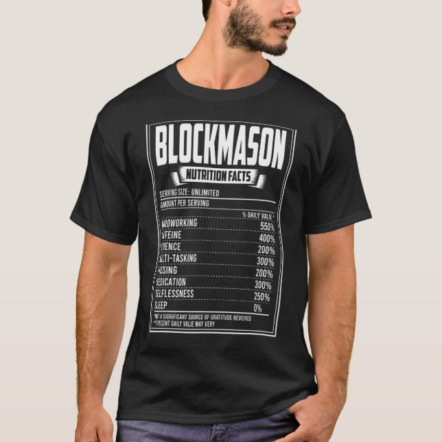 Blockmason Nutrition Facts T-Shirt (Front)