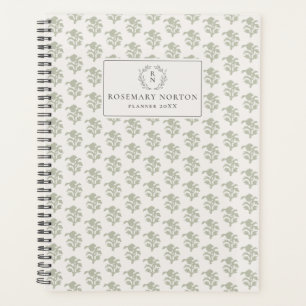 Blockprint inspired light green planner