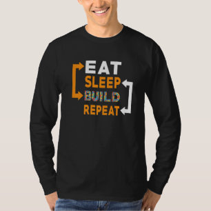 Blocks Building Ideas Sleep Eat Build Repeat 2 T-Shirt