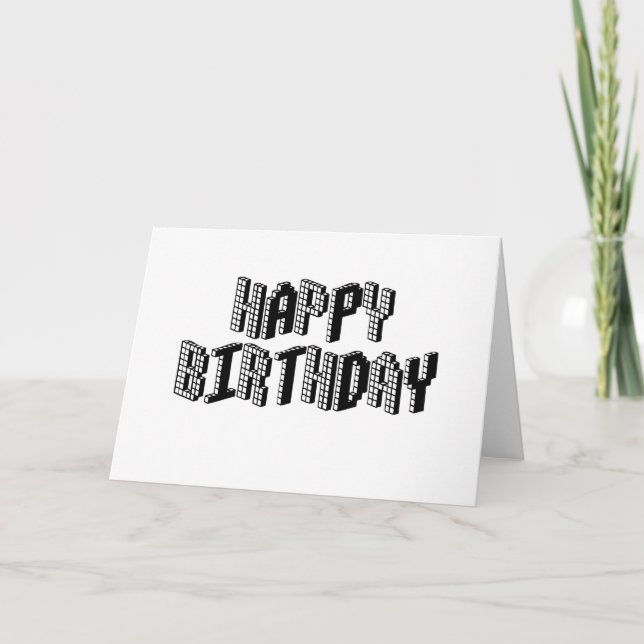 Blocks Happy Birthday Card (Front)