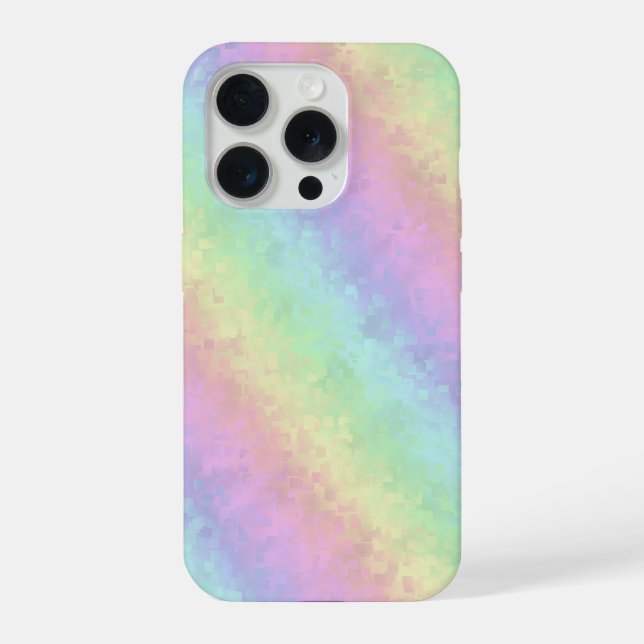 Blocks in Pastel Colours 3D Rainbow Art iPhone Case (Back)