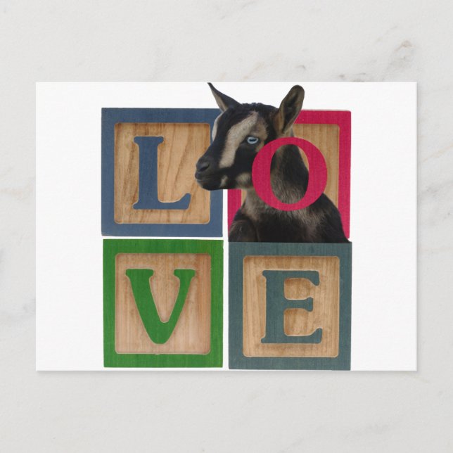 BLOCKS LOVE GOAT POSTCARD (Front)