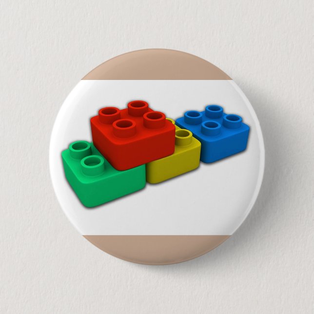 Blocks lunchbox 6 cm round badge (Front)