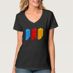 Blocks Master Dad Brick Builder Cool Builder Dad T-Shirt