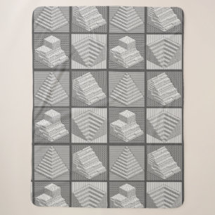 Blocks Maze Puzzle Sherpa Blanket