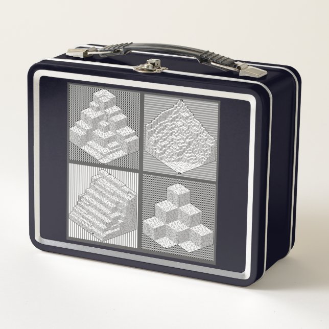 Blocks Maze Puzzle Tote Bag Metal Lunch Box (Front)