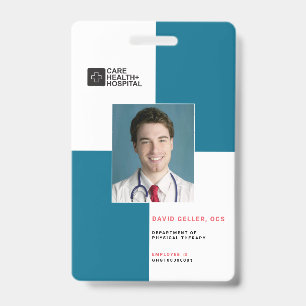 Blocks Medical Staff ID + Barcode Vertical Badge