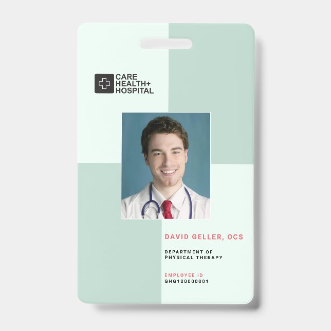 Blocks Medical Staff ID + Barcode | Vertical Badge (Front)