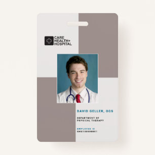 Blocks Medical Staff ID + Barcode   Vertical ID Badge