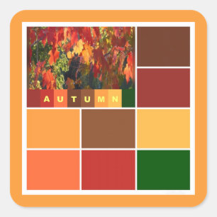 Blocks of Autumn Colours Square Sticker