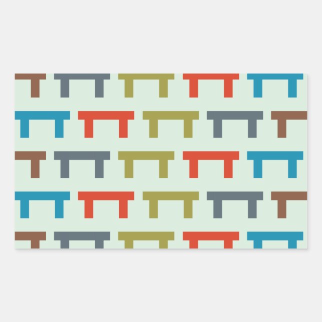 blocks patterned rectangular sticker (Front)