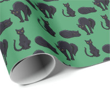 Blocky Black Cats Halloween Pixel Art Pattern