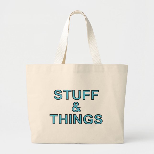 Blocky Letters Stuff & Things Jumbo Tote (Front)