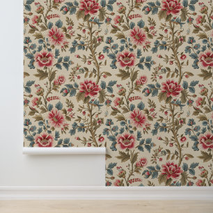 blod Floral Victorian old William Morris chintz  Wallpaper