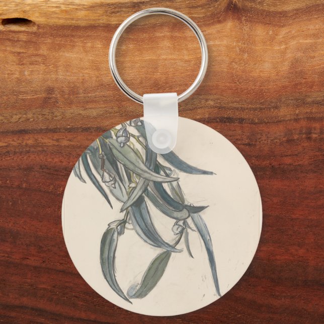 Bloeiende tak van een eucalyptus  key ring (Front)