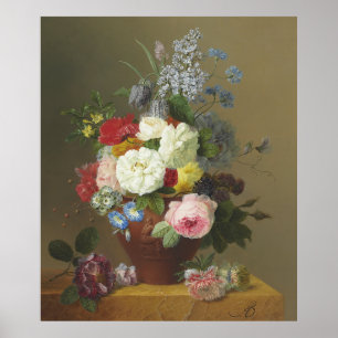 Bloemers Roses and Wildflowers in a Terracotta... Poster