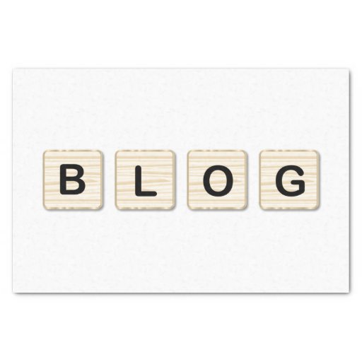 Image of Blog Wooden Letters Tissue Paper