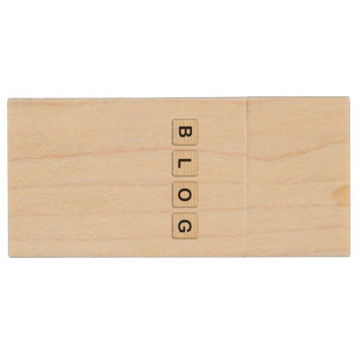 Image of Blog Wooden Letters Wood Usb Flash Drive