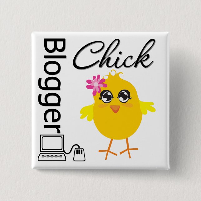 Blogger Chick 15 Cm Square Badge (Front)