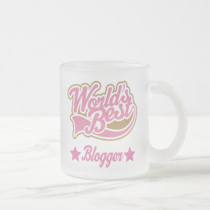 Blogger Gift (Worlds Best) Frosted Glass Coffee Mug
