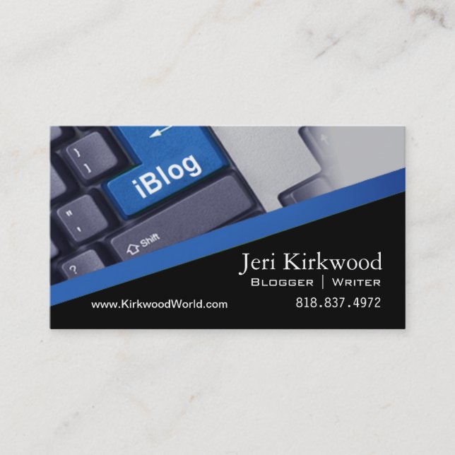 Blogger Journalist News Writer WordPress Blog Business Card (Front)