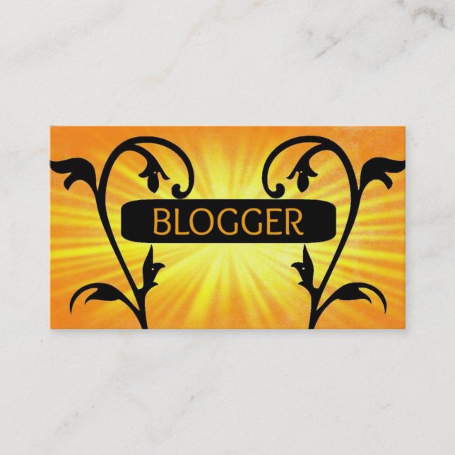 Blogger Sun Damask Business Card (Front)