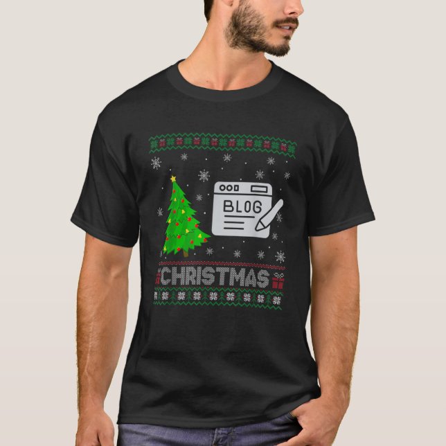 Blogger Xmas Tree Lighting Ugly Christmas Sweater  (Front)