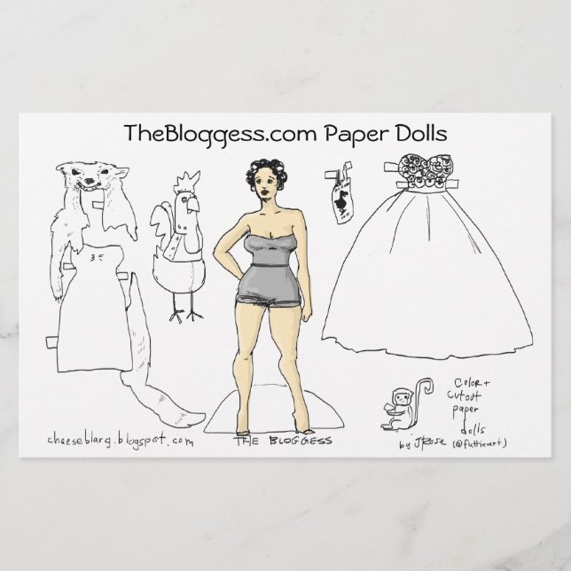 Bloggess paper-dolls (by fattieart) stationery (Front)