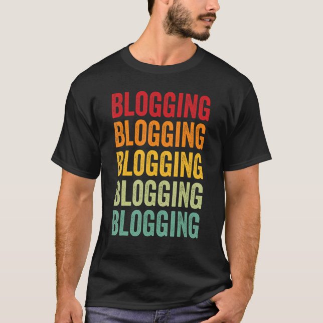 Blogging Blogging Hobbyist Rainbow Design T-Shirt (Front)