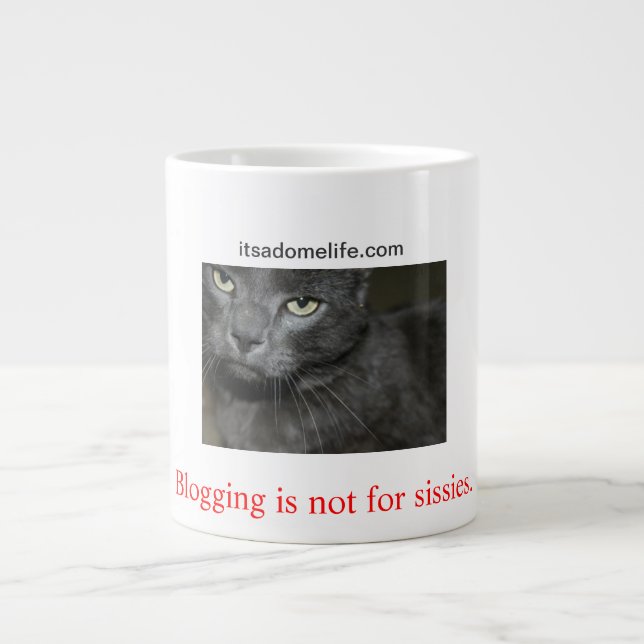 Blogging Is Not For Sissies Cat Large Coffee Mug (Front)