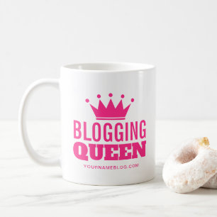 Blogging Queen coffee mug gift for female blogger