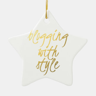 Blogging with Style - Gold Script Ceramic Tree Decoration