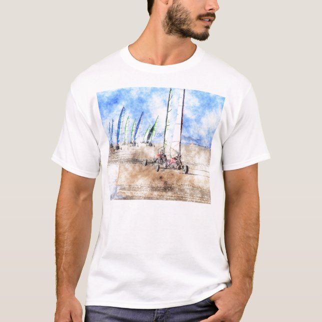Blokart Racers on the Beach T-Shirt (Front)