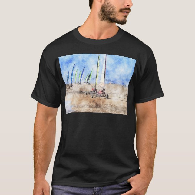 Blokart Racers on the Beach T-Shirt (Front)