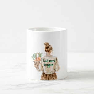 Blond Girl Eat Veggies Carrots Coffee Mug