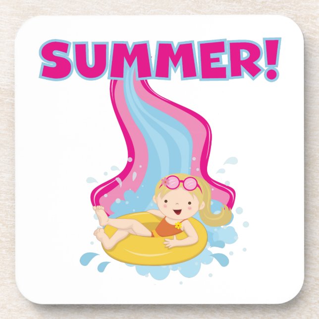 Blond Girl Summer Coaster (Front)
