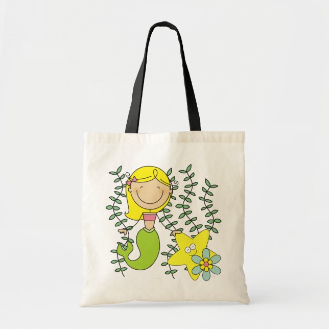 Blond Mermaid Tote Bag (Front)