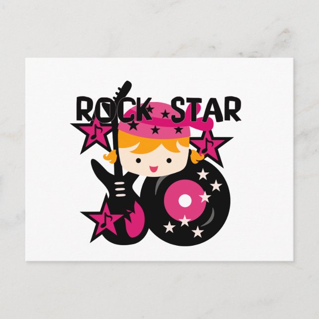 Blond Rock Star Girl Postcard (Front)
