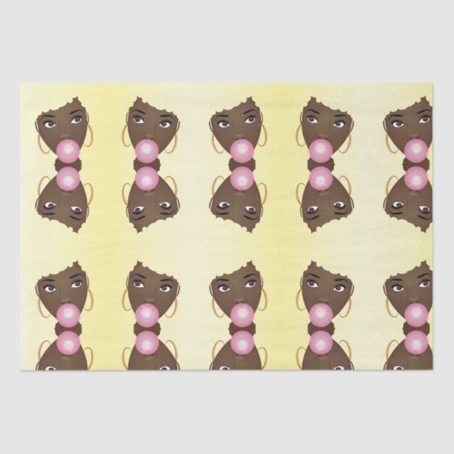 Blonde Afro, Popping Pink Bubblegum Tissue Paper (Front)