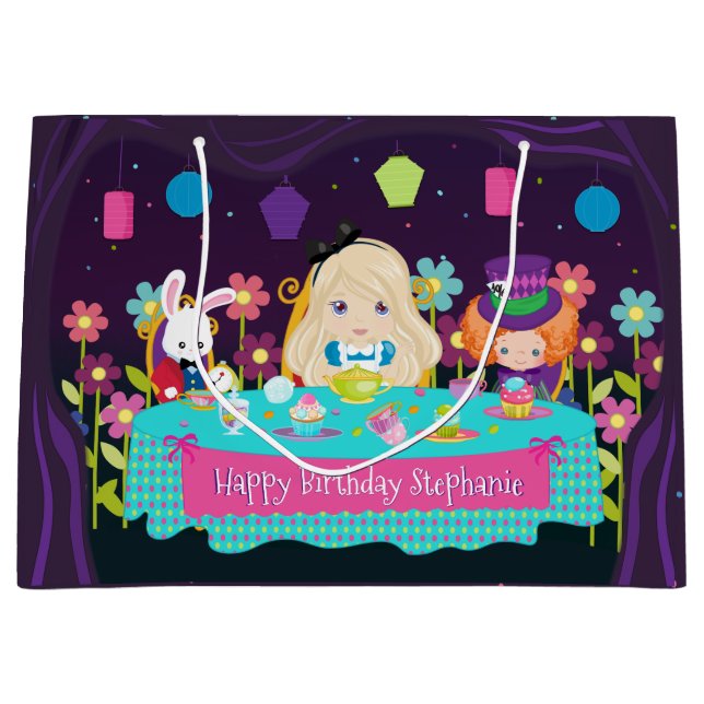 Blonde Alice - Tea Party Large Gift Bag (Front)