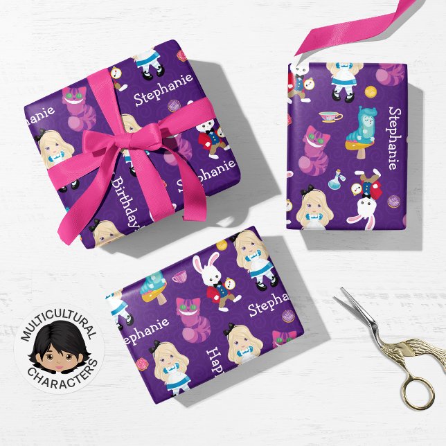 Blonde Alice's Adventures in Wonderland Wrapping Paper Sheet (Creator Uploaded)