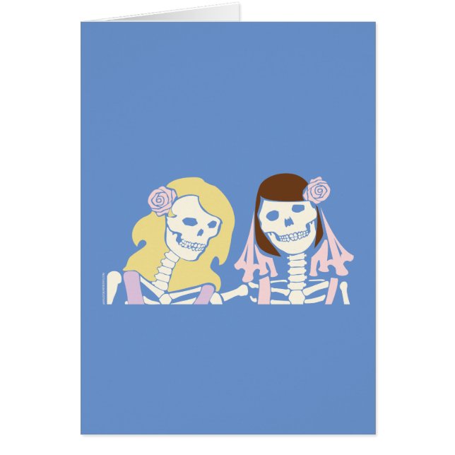 Blonde and Brunette Female Skeleton Couple (Front)