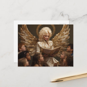 Blonde Angel Woman Reading to Children Postcard