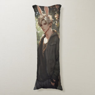 Blonde Anime Bunny Boy Body Cushion